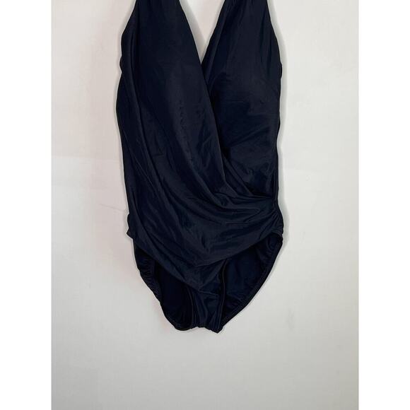 Miraclesuit Wrapsody One Piece Black Women's Size 10 - Picture 5 of 8